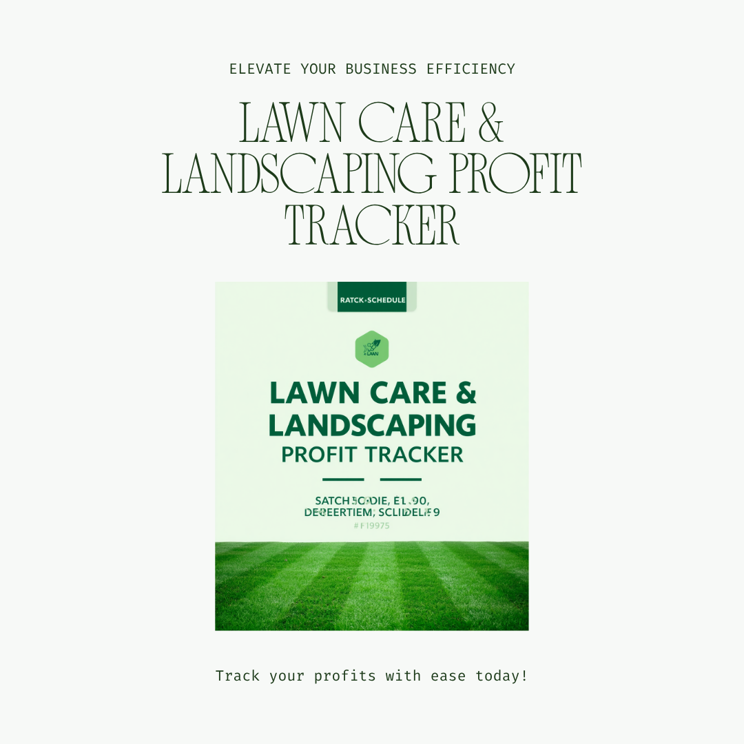 Lawn Care & Landscaping Profit Tracker cover — Snatched Schedule