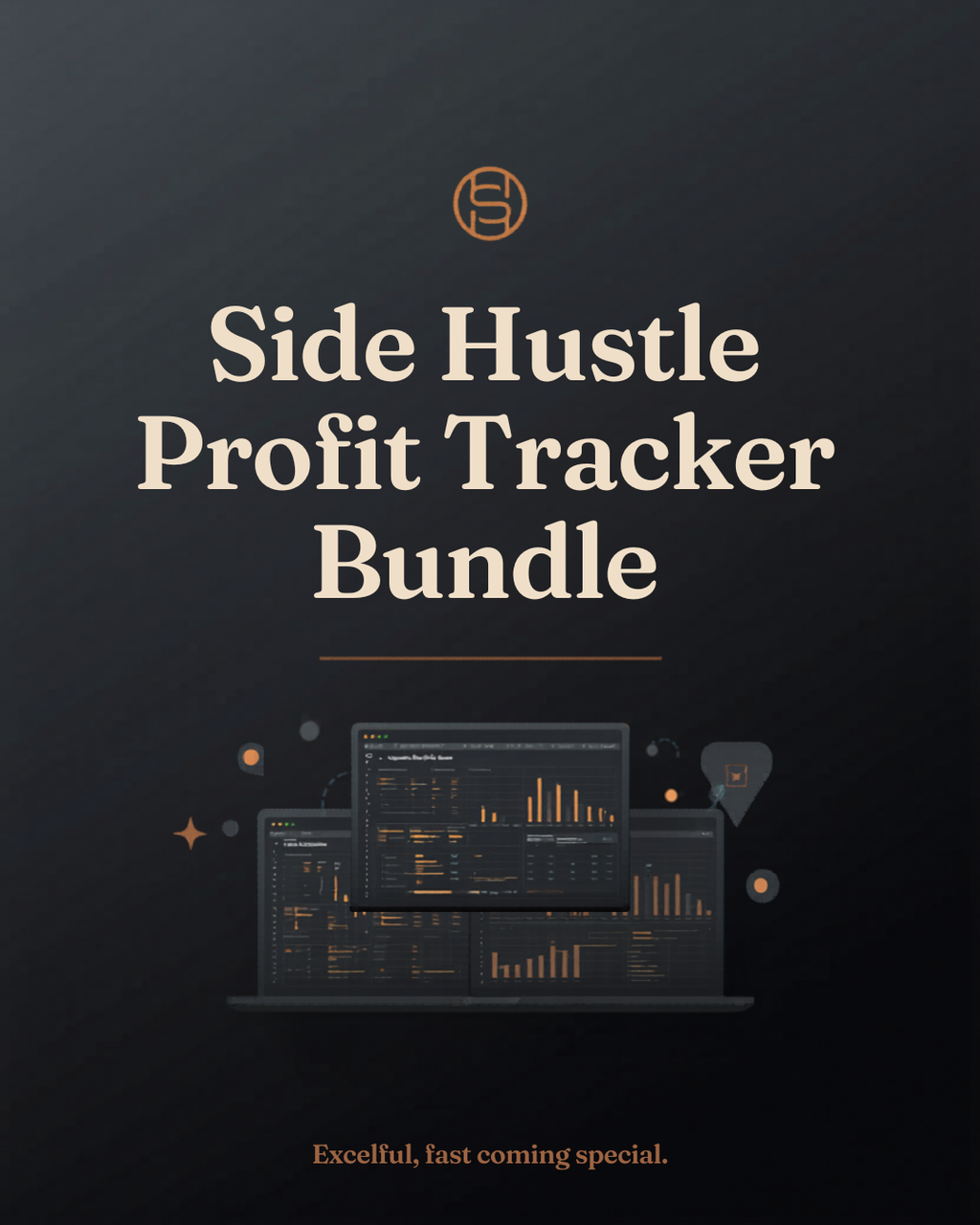 Side Hustle Profit Tracker Bundle (4-in-1) preview (dark) — trucker, rideshare, food truck, lawn care — Snatched Schedule