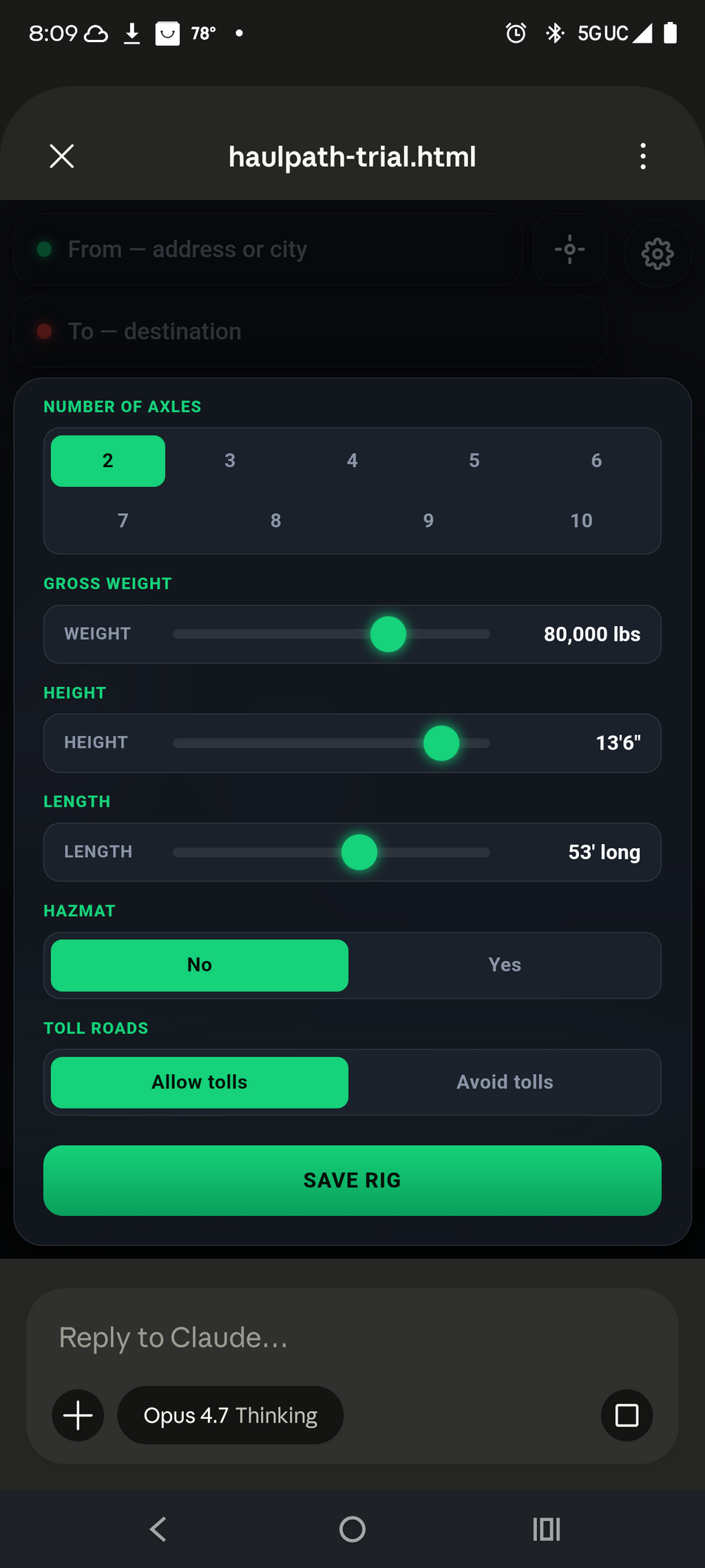 HaulPath — Live Truck Routing + Profit Tracker (One-Time Purchase)
